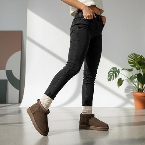 CUSHIONAIRE Hip 2 Genuine Suede Ankle Boots for Women, Cozy Faux Shearling Lining Pull On Winter Womens Boots thumbnail 2