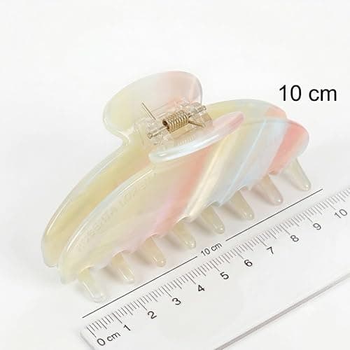 Luxury whitepink Hair Claw Clip Premium Acetate Strong Hold 4 Inch | Superior Quality thumbnail 3