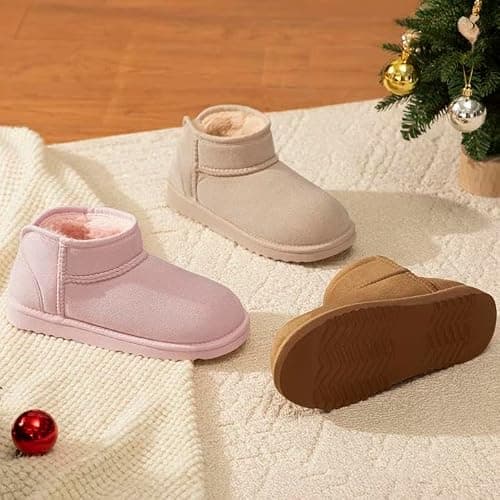 Wishcotton Women's Cozy Short Bootie Slippers House Shoes | Winter Warm, Hard Bottom, Fuzzy Lining, Indoor Outdoor thumbnail 3