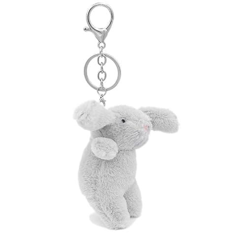 Miokkley Cute Bunny Plush Keychain for Backpack, 3.5" Inch Mini Rabbit Keychain Purse Charm Pendant Gift for Women thumbnail 2
