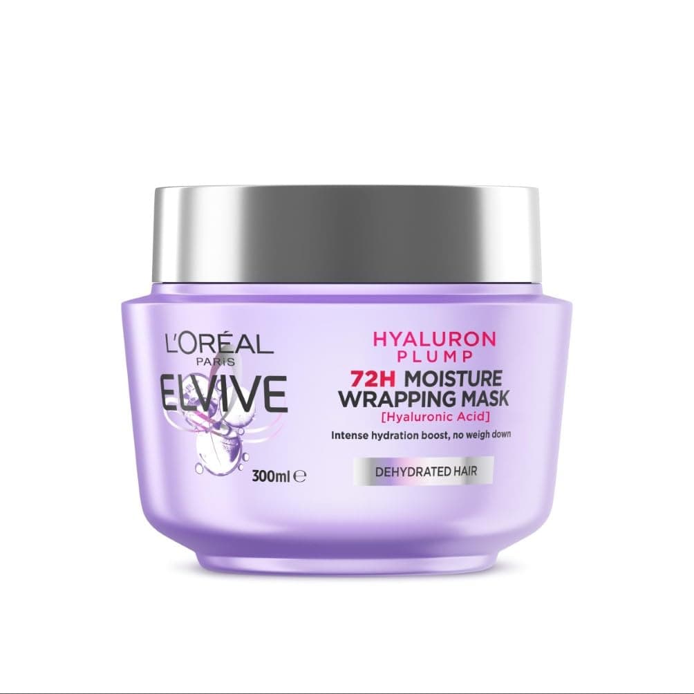L'Oréal Paris, Hair Mask, Moisturising & Plumping, Elvive Hyaluron Plump Moisture Mask, 300ml - Image 1