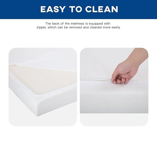 FDW | 10 Inch Full Mattress | Medium Firm | Gel Memory Foam Mattress | White | Bed in a Box, CertiPUR-US Certified | Pressure Relief, Cooling Ventilated Foam | Washable Removable Cover thumbnail 5
