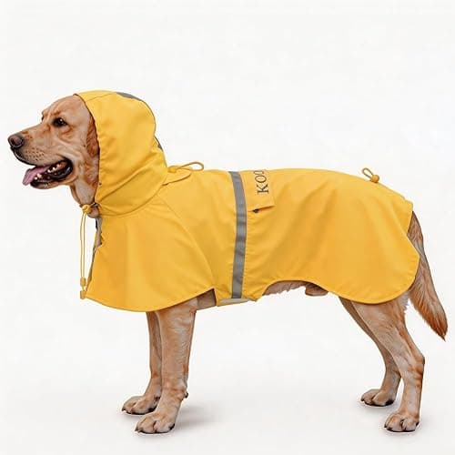 KOOGAL Pet Large Dog Raincoat Apparel Poncho Waterproof for Medium Large Sized for Dog Raincoat Clothes (Yellow, 6XL) - Image 1