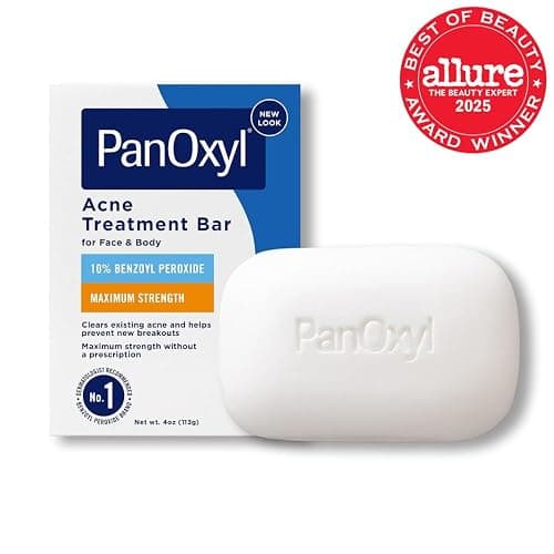 PanOxyl Acne Treatment Bar with 10% Benzoyl Peroxide, Maximum Strength Bar Soap for Face, Chest and Back, Benzoyl Peroxide Soap Body Wash, Vegan, For Acne Prone Skin, 4 oz thumbnail 2