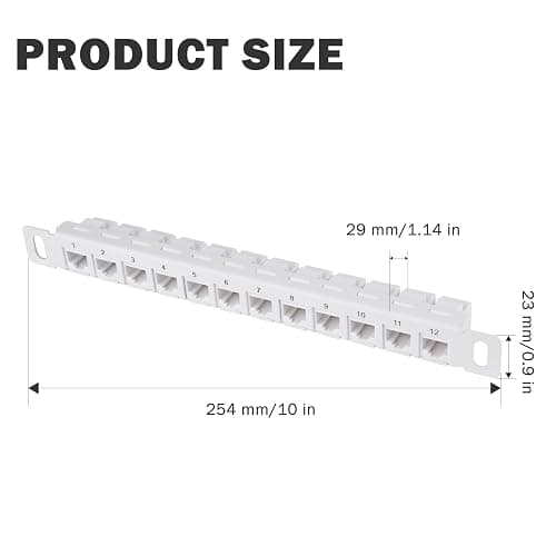 GeeekPi 12 Port Patch Panel, 10inch 0.5U CAT6 Network Patch Panel for DeskPi RackMate T1/T0/T2/T1 Plus/T0 Plus and 10 Inch Server Rack/Network Cabinet thumbnail 2