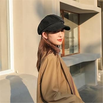 Corduroy Newsboy Hats for Women with Brim Cute Newsboy Cap Hats ... - Image 1
