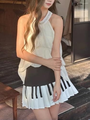 JOLILUNA Harajuku Piano Skirt for Women Y2k Streetwear Piano Mini Skirt Coquette Aesthetic Grunge Outfit Summer 2025 thumbnail 4