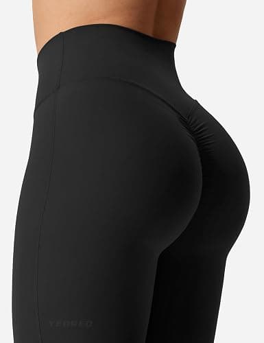 YEOREO Kalie Flare Scrunch Leggings for Women V Cross Waist Bell Bottom Yoga Pants Tummy Control Bootcut Workout Leggings thumbnail 6