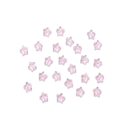 100pcs 10MM Charms Stars Beads, Star Glass Spacer Beads, Colorful Star Bead for DIY Jewelry Making Necklace Bracelet Craft Supplies (Pink) thumbnail 2