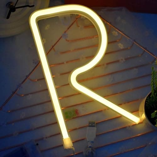 ENUOLI Letter Neon Lights Warm White LED Alphabet Neon Words Signs(R) | Battery/USB Operated Letter Neon Sign Art Lights Words Wall Light up Girls’ Room Wedding Birthday Party Christmas Home Decor thumbnail 3