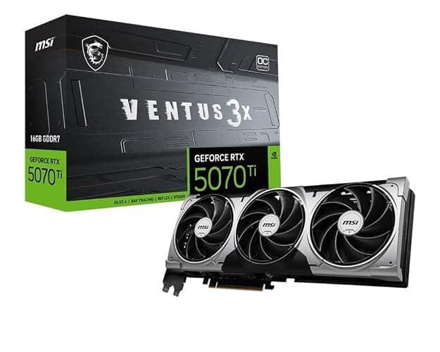 MSI GeForce RTX 5070 Ti 16G Ventus 3X OC — 16GB GDDR7 (28Gbps/256-bit), PCIe 5, Boost: 2482 MHz, HDMI 2.1b, DisplayPort 2.1b - Image 1