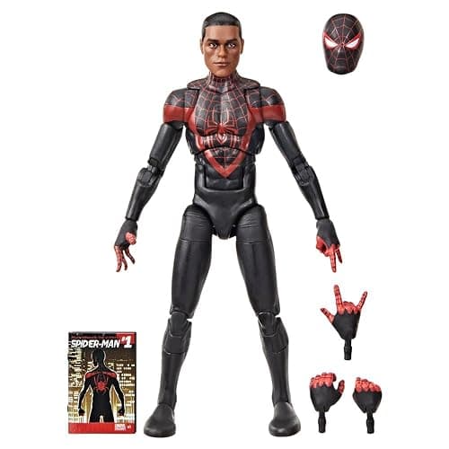 Marvel Legends Series Ultimate Miles Morales, Spider-Man Comics-Inspired Collectible 6-Inch Scale Action Figure with Character-Sized Comic Accessory - Image 1
