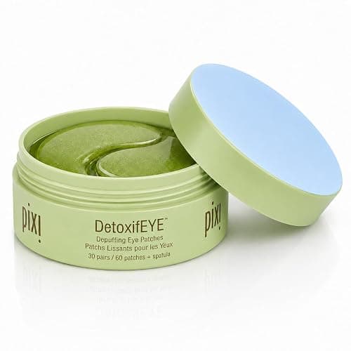 Pixi DetoxifEYE Depuffing Hydrogel Under-Eye Patches, Cucumber, Hyaluronic Acid & Caffeine For Puffy Eyes and Dark Circles, Hydrate Eye Area, 30 pairs, 60 Patches - Image 1