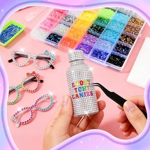 VIVIBOOM 40000Pcs Resin Jelly Rhinestones Kit, 30 Colors 3mm Flatback Gems for Crafting, Rhinestones for Bedazzling with Tools for Nail Art Shoes Book Makeup Gifts thumbnail 7