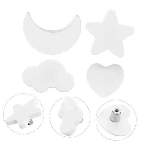 Uonlytech 8pcs Kawaii Dresser Knobs for Girls Star Cloud Heart Moon Decorative Cabinet Handles Boys and Girls Bedroom Wardrobe thumbnail 5