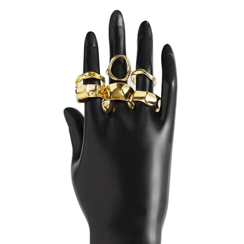 ONBRIG Rings for Women Chunky Rings Set Adjustable Thick Rings Big Large Stackable Ring for Women Bold Thick Statement Ring Trendy Chunky Jewelry thumbnail 8
