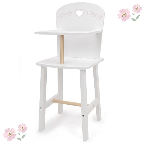 509 Crew: Little Flora - Wooden Doll Highchair - Flower-White-Pink, Feeding Station, Doll & Stuffed Animals Accessory, Pretend Play Toy, Kid 3+ thumbnail 7
