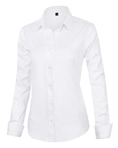 J.VER Womens Dress Shirts Long Sleeve Button Down Shirt Wrinkle-Free Business Casual Blouse Office Work Tops thumbnail 3