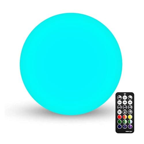 LOFTEK 6-inch LED Light Ball: Nursery Night Light with Remote Control, 16 RGB Color Changing & Dimming Rechargeable, Cordless Portable Floating Pool Lights for Kids or Decor - Image 1