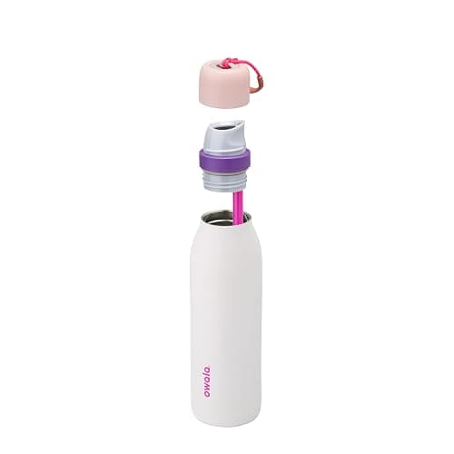 Owala FreeSip Twist Insulated Stainless Steel Water Bottle with Straw for Sports and Travel, BPA-Free, 18-oz, Pink/Purple (Dreamy Field) thumbnail 6
