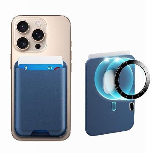 TWZKG for MagSafe Wallet, 3 Card Holder, Magnetic Phone Wallet for iPhone 17/16/15/14/13/12 Series,RFID Blocking Vegan Leather,Navy Blue - Image 1