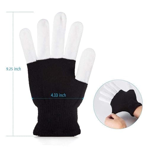 XISFORX 7 colors light show LED Gloves Rave Light Finger Lighting Flashing Glow Mittens thumbnail 5