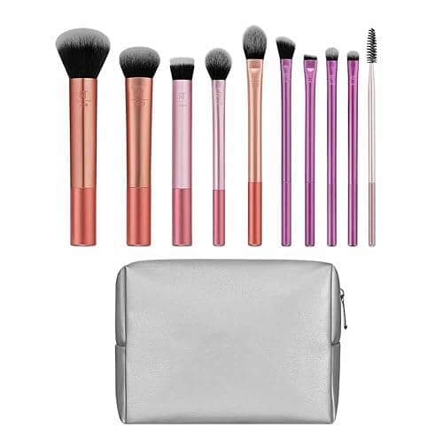 Real Techniques Blends Set, 10-Piece Makeup Brush Collection with Beauty Bag for Face and Eye, Use with Liquid, Cream, or Powder, Vegan, Cruelty-Free, Travel-Friendly, Easy to Clean thumbnail 2
