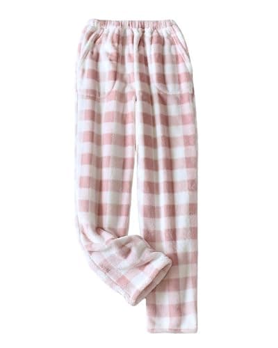 codcm Womens Plaid Fluffy Pajama Pants Fuzzy Fleece Cozy Lounge Pants with Pockets Winter Warm Pj Bottoms - Image 1