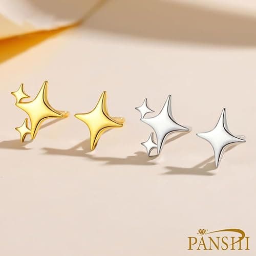 Sterling Silver Post Earrings Star Stud Earrings for Women Teen Trendy Hypoallergenic Small Post Pierced Studs Earrings Jewelry Gifts thumbnail 6