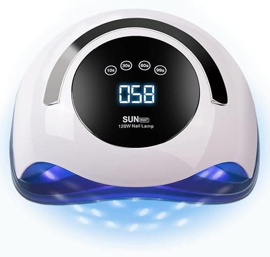 W&H UV LED Curing Lamp, 120W Faster Gel Nail Dryer Professional Nail Dryer Machine with 4 Timer Settings Touch Screen (Sun BQ5T) (White) - Image 1