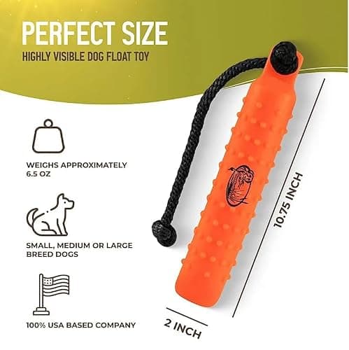 HuntEmUp Dog Training Bumper for Hunting & Sporting Dogs - Floating, Waterproof Fetch Dummy with Integrated Throw Rope, High-Visibility Design thumbnail 3