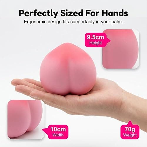 3PCS Peach Squishy, Slow Rising Stress Relief Fruit Toy, Soft Pink Peach Squeeze Toy for Anxiety Relief, Desk Companion, Party Gifts (3pcs) thumbnail 5