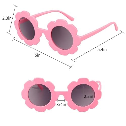 Mdvora 2/4/8/12/24 Pack Round Flower Sunglasses Set, Outdoor Kids Sunglasses Kit thumbnail 5