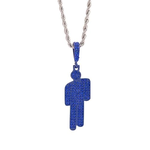Ticome Women's and Men's Colourful Human Diamond Necklace, Stainless Steel Hip Hop Bad Guy Villain Necklace,Slant Head Trendy Shining Accessories - Image 1