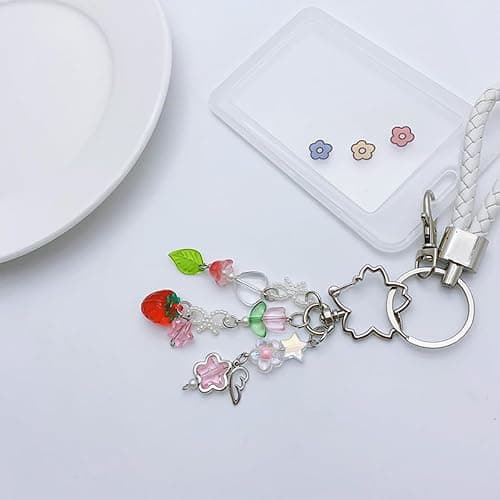 AGEN KGEN Aesthetic Y2K keychains Cute Butterfly Star Strawberry Bear Guitar Keychains Charms for Women Bag Purse Gifts thumbnail 6