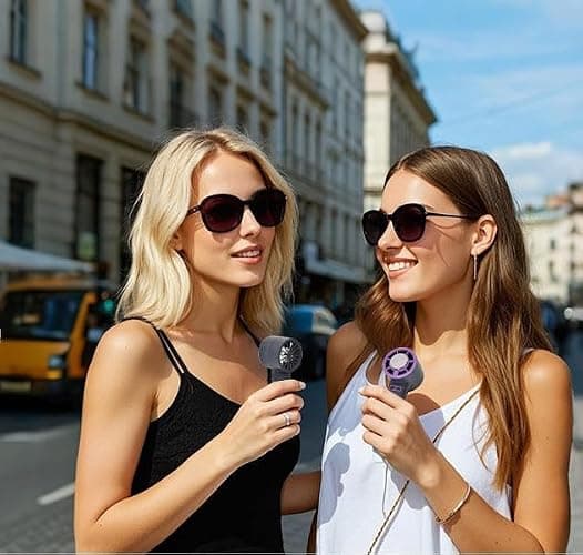 Uselective Personal Hand held Fan -Y32 Pro I portable Mini Fan with Long Battery Performance - Ultra-Quiet for New Cooling Technology - Perfect Summer Gift for Travel & Outdoors（white） - white thumbnail 4