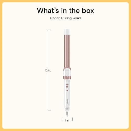 Conair Double Ceramic 1-In. Clamp-Free Curling Wand | Clamp-free double 1-in. ceramic wand styles crease-free beachy waves on short to long hair, White/Rose Gold, CD705L13 thumbnail 7