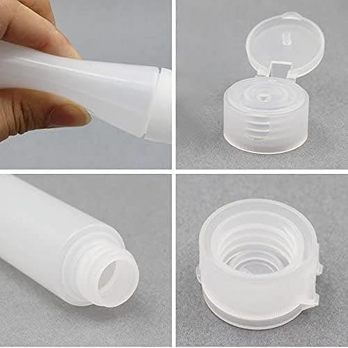 GANPUB 5 Pcs White 1 oz Travel Bottles Empty Refillable Toothpaste Tubes Containers Small Mini Size Squeeze Dispensers, Refillable Containers Pump Dispensers Refillable Cosmetic(10 * 2.7cm) thumbnail 5