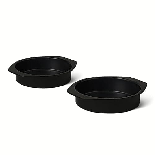 Amazon Basics Nonstick Round Cake Pan, Dishwasher and Oven-Safe, 9 in., Set of 2 - Image 1