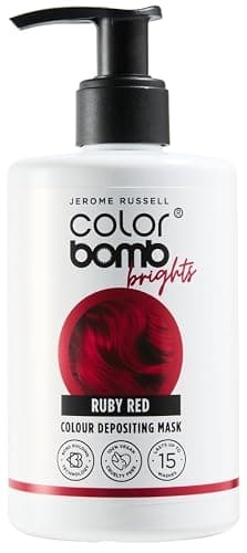 Jerome Russell Colour Bomb Brights – Ruby Red Colour Depositing Hair Mask – Nourishing, Semi-Permanent Colour & Shine Treatment – Vegan, Cruelty-Free, 300 ml - Image 1