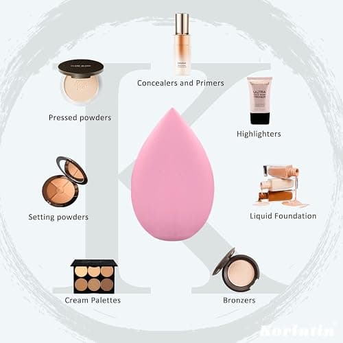 Korintin Makeup Sponge, Beauty Blenders 6 PCS, Washable Non Latex Foundation Sponge, Use Dry and Wet Both, for Liquid, Cream and Powder, Super Soft Wonder Blender Beauty Cosmetic thumbnail 5