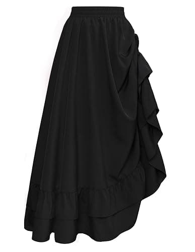 Scarlet Darkness Women Renaissance Skirt Medieval Ruffle Layered Maxi Skirts - Image 1