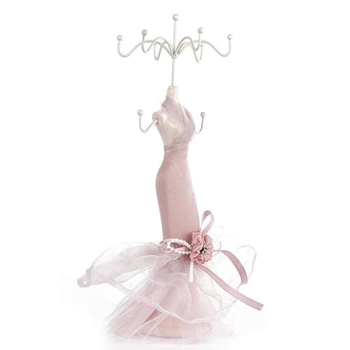 Jewelry Stand Holder, Elegant Lady Model Jewelry Organizer Mannequin Princess Dress Necklace Hanging Rack for Bracelets Earrings Rings Women Girls - Image 1