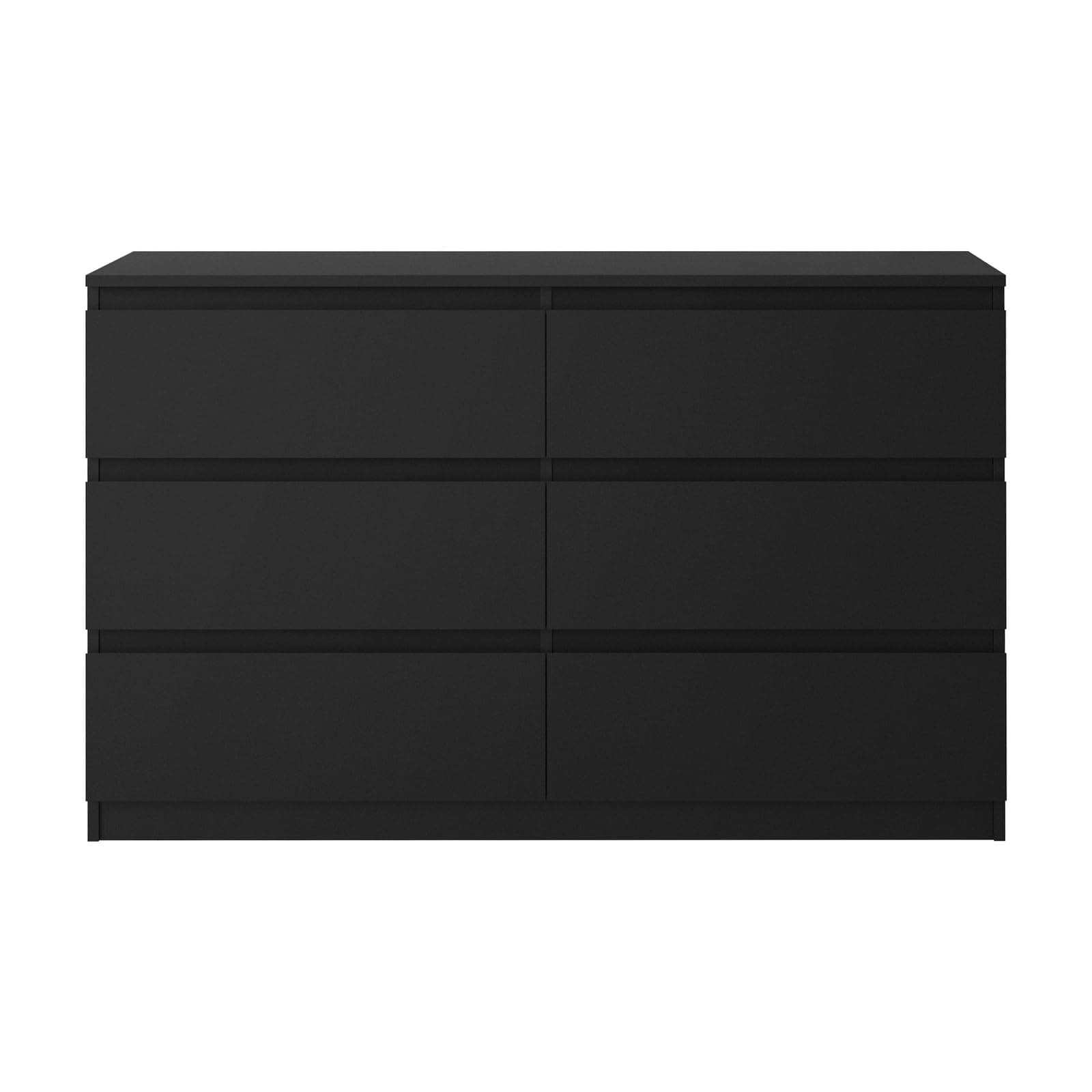 Oikiture 6 Drawer Black Dresser – Bedroom Storage Cabinet Chest | Versatile Spacious Sturdy thumbnail 8