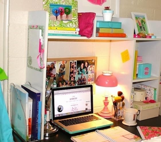 Classic Dorm Desk Bookshelf - White thumbnail 8