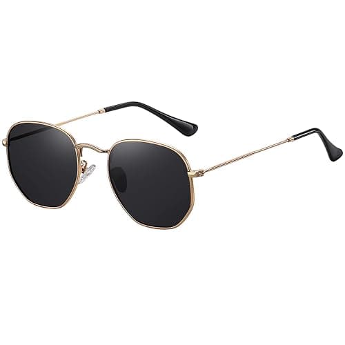 MEETSUN Polarized Hexagon Sunglasses for Women Men Polygon Square Sun Glasses UV400 Protection Metal Frame thumbnail 2