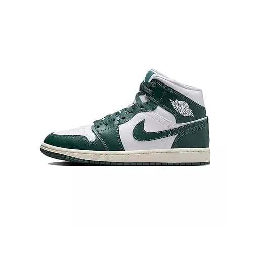 Air Jordan 1 Mid Women's Shoes (BQ6472-133, White/Sail/Oxidized Green) Size 12