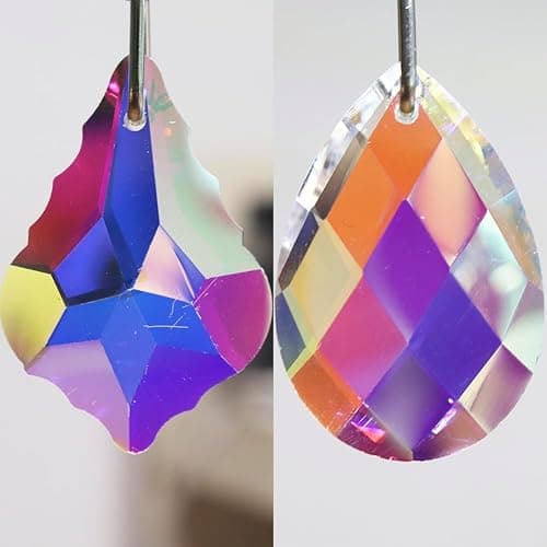 Aceple 2PCS Crystal Ceiling Fan Pull Chain, Decorative Fan Pull Chain Pendant Extension, 20-inch Lighting & Fan Beaded Ball Chain Extender with Connector(AB Color) thumbnail 3