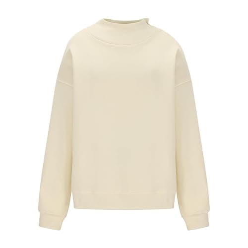 Mock Neck Sweatshirt Womens Fall Oversized Turtleneck Pullover Slouchy Fleece Long Sleeve Sweater Tops Preppy Outfits thumbnail 6