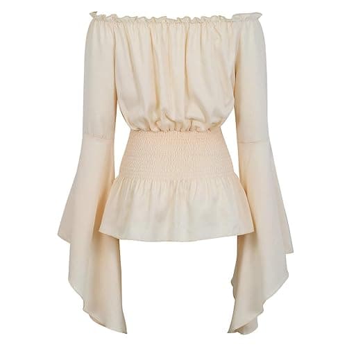 Grebrafan Gothic Blouse for Corset Pirate Women Off Shoulder Tops Shirt thumbnail 3